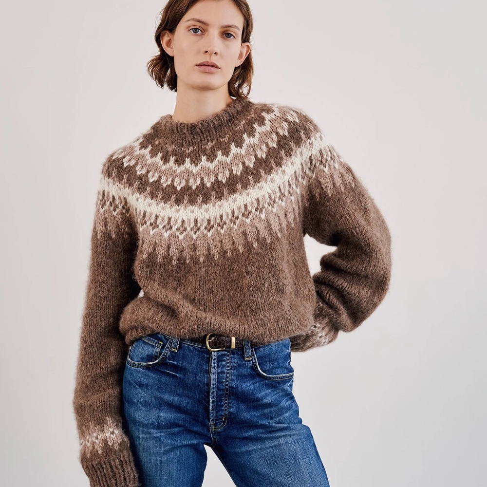 NWT Nili Lotan Alyssa Fair Isle Sweater Size Medium